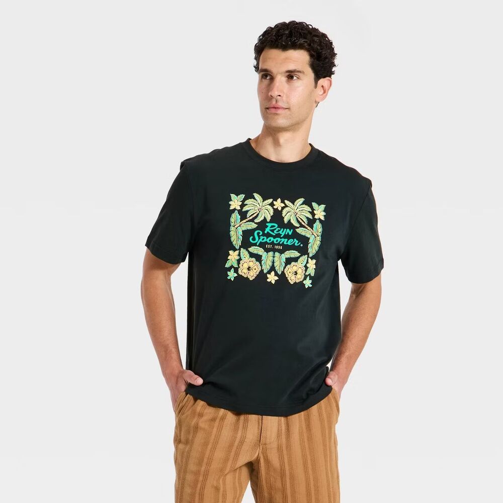 Reyn Spooner x Goodfellow & Co Hawaiian Floral Palm Graphic Tee T-Shirt S NWOT